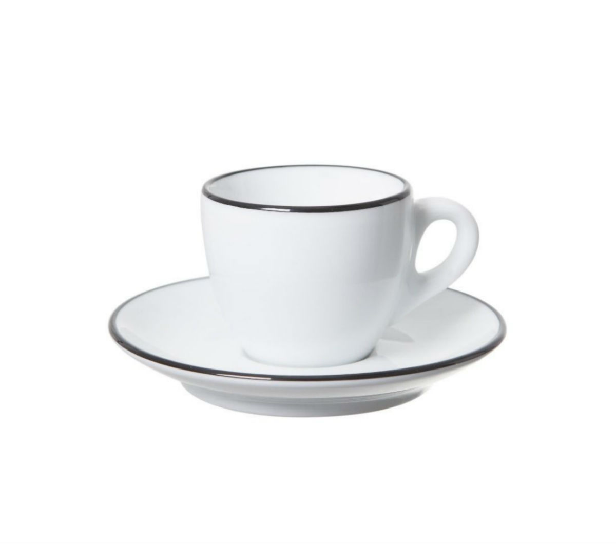 "PALERMO" BLACK RIM Espresso Cups 55ml